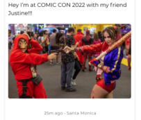 Cinemaloop user post on feed about Comic Con fun image